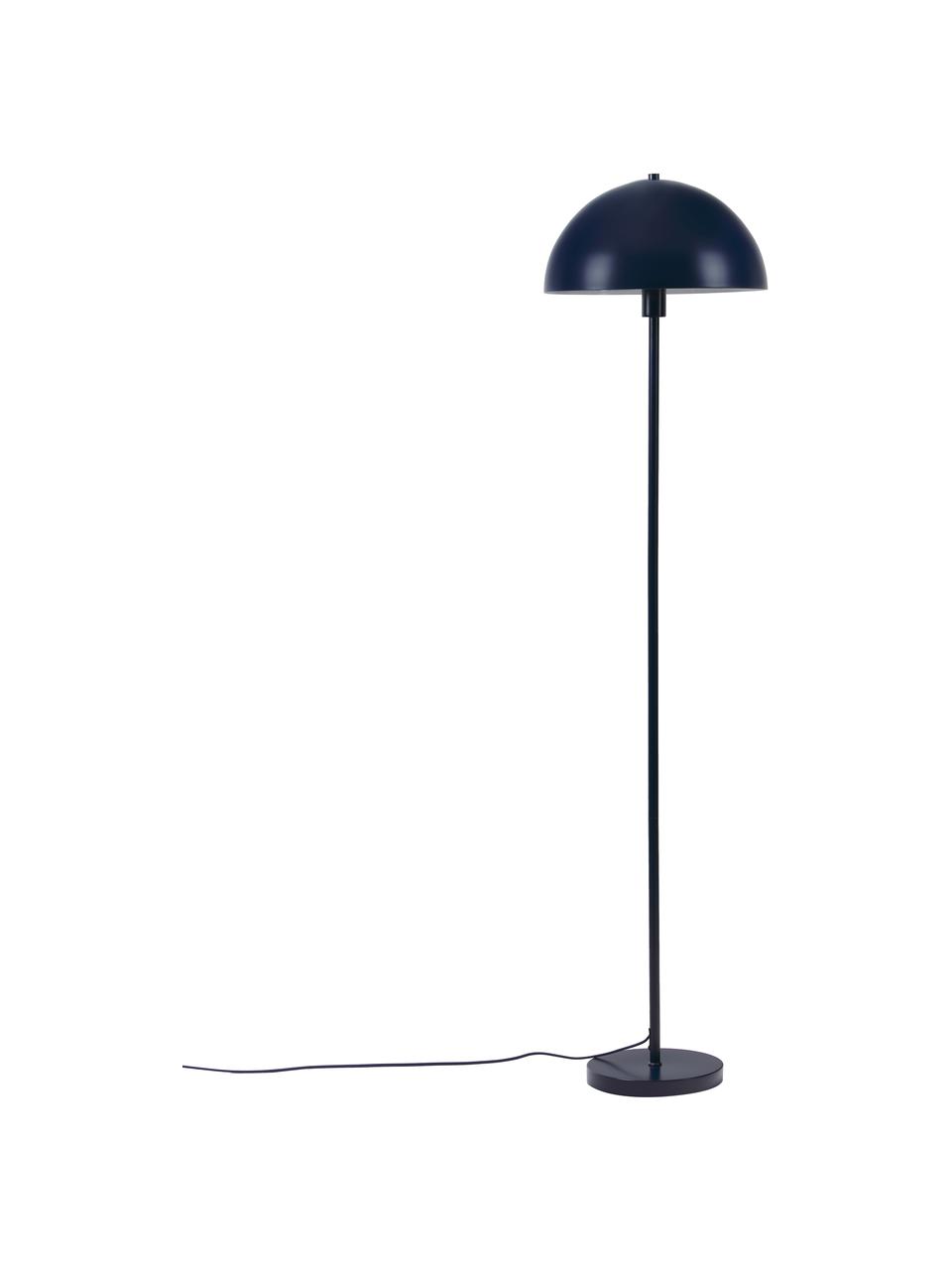 Lámpara de pie Matilda, Pantalla: metal con pintura en polv, Cable: cubierto en tela, Azul, Ø 40 x Al 164 cm