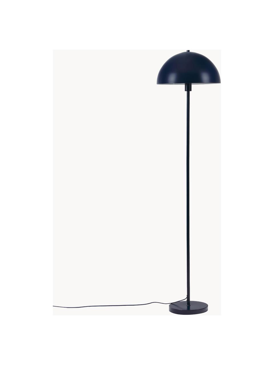 Lámpara de pie Matilda, Pantalla: metal con pintura en polv, Cable: cubierto en tela, Azul, Ø 40 x Al 164 cm