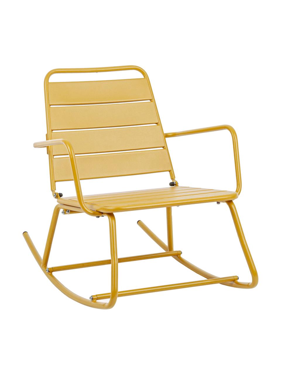 Schommelstoel voor in de tuin Lillian, Gepoedercoat staal, Okergeel, B 63 cm x H 74 cm