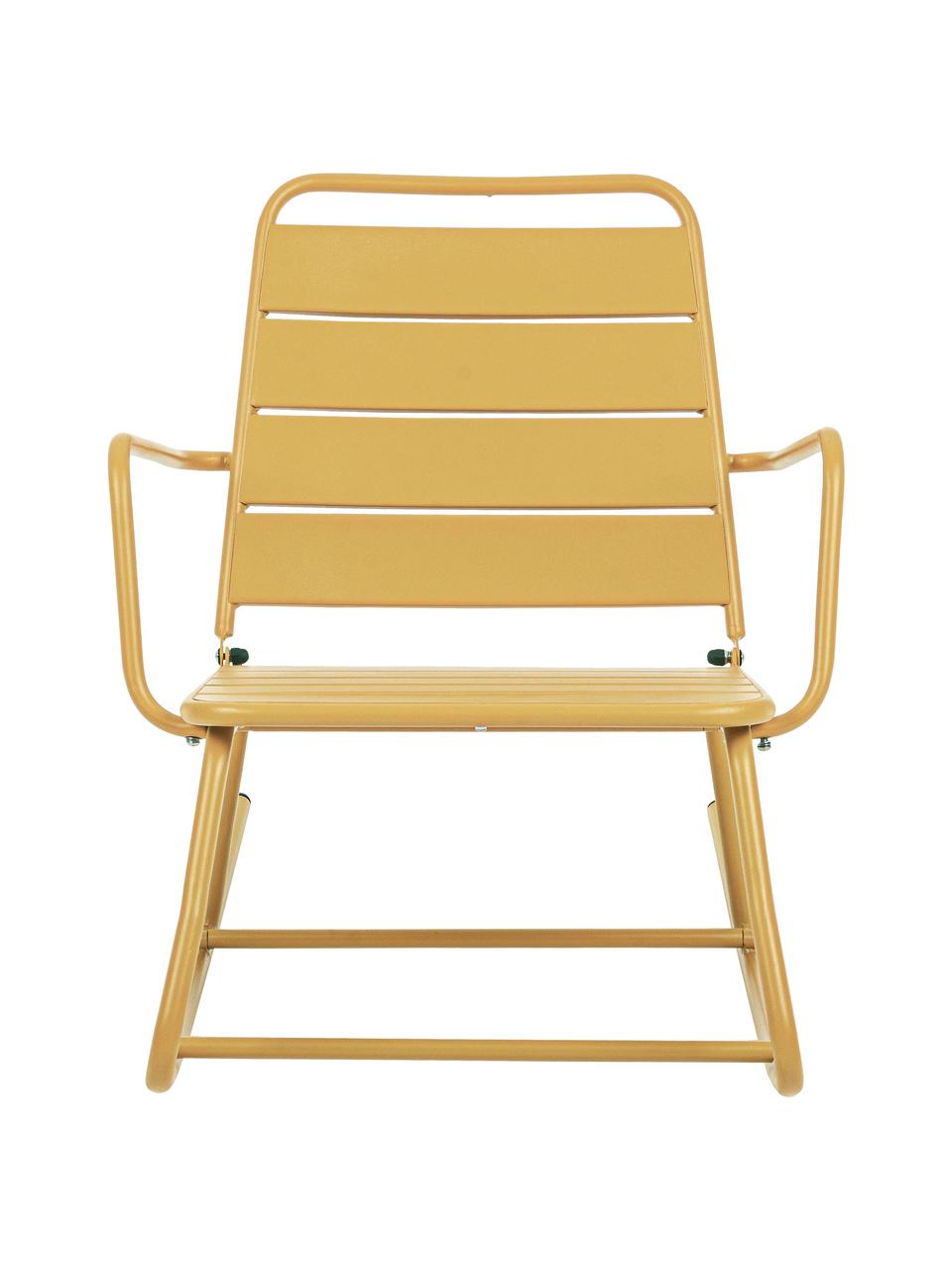 Schommelstoel voor in de tuin Lillian, Gepoedercoat staal, Okergeel, B 63 cm x H 74 cm
