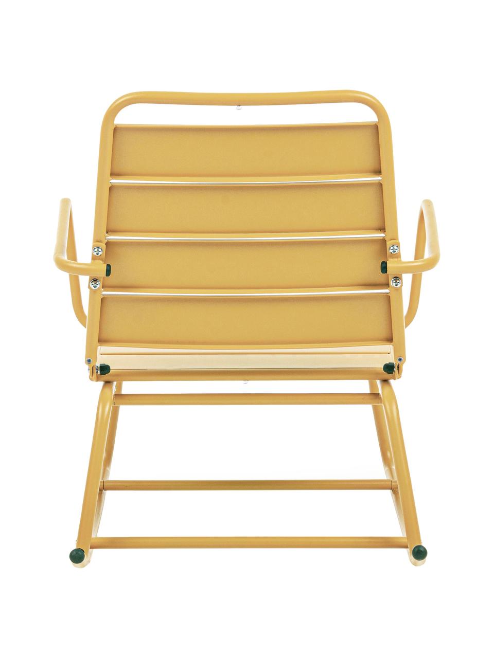 Sedia a dondolo da giardino Lillian, Acciaio verniciato a polvere, Giallo ocra, Larg. 63 x Alt. 74 cm