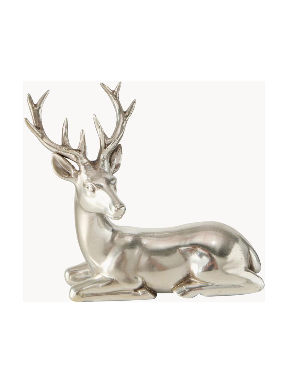 Cerfs décoratifs Tobin, 2 élém., Plastique, Argenté, larg. 15 x haut. 15 cm