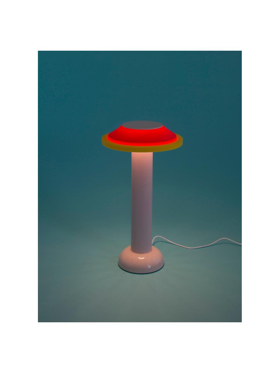 Lámpara de mesa pequeña LED PL2, regulable y portátil, Pantalla: silicona, Estructura: metal recubierto, Cable: plástico, Melocotón, rojo coral, amarillo, blanco, Ø 18 x Al 30 cm