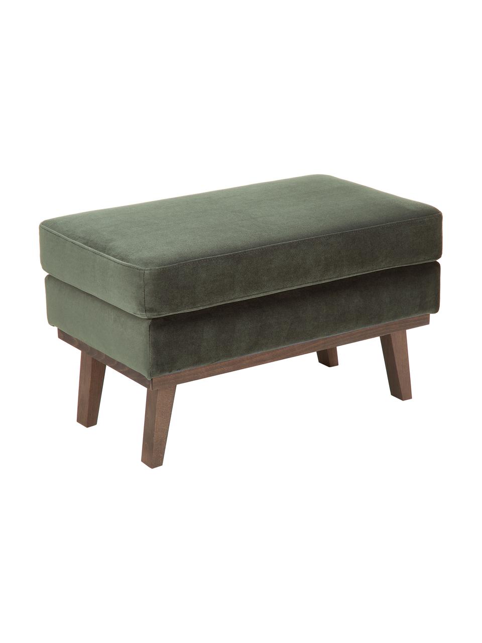 Tabouret/repose-pieds velours vert Alva, Olive