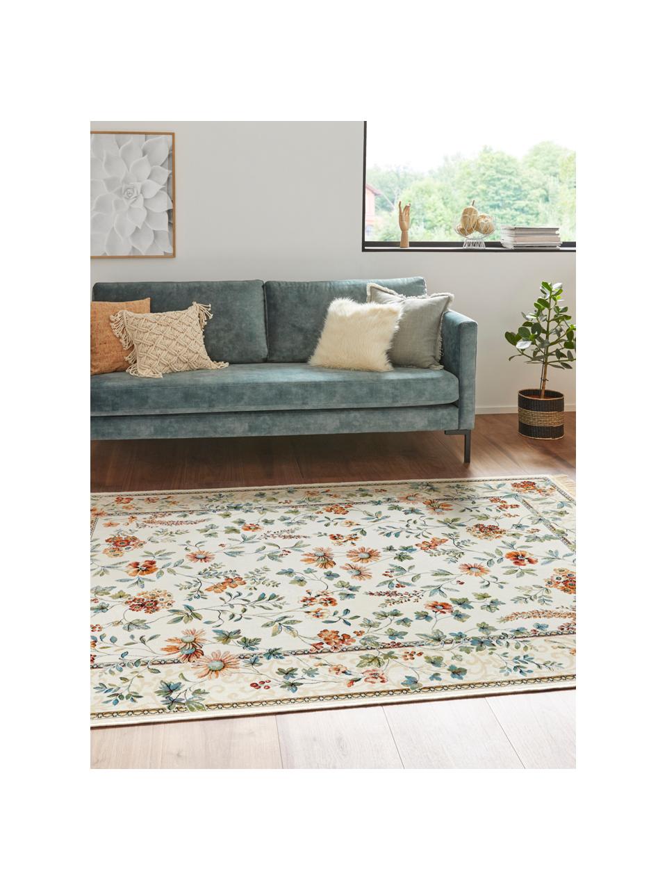 Tapis à poils ras avec franges Oriental, 60 % viscose, 40 % coton

Le matériau est certifié STANDARD 100 OEKO-TEX®, 1803035, Centexbel, Blanc crème, multicolore, larg. 95 x long. 140 cm (taille XS)