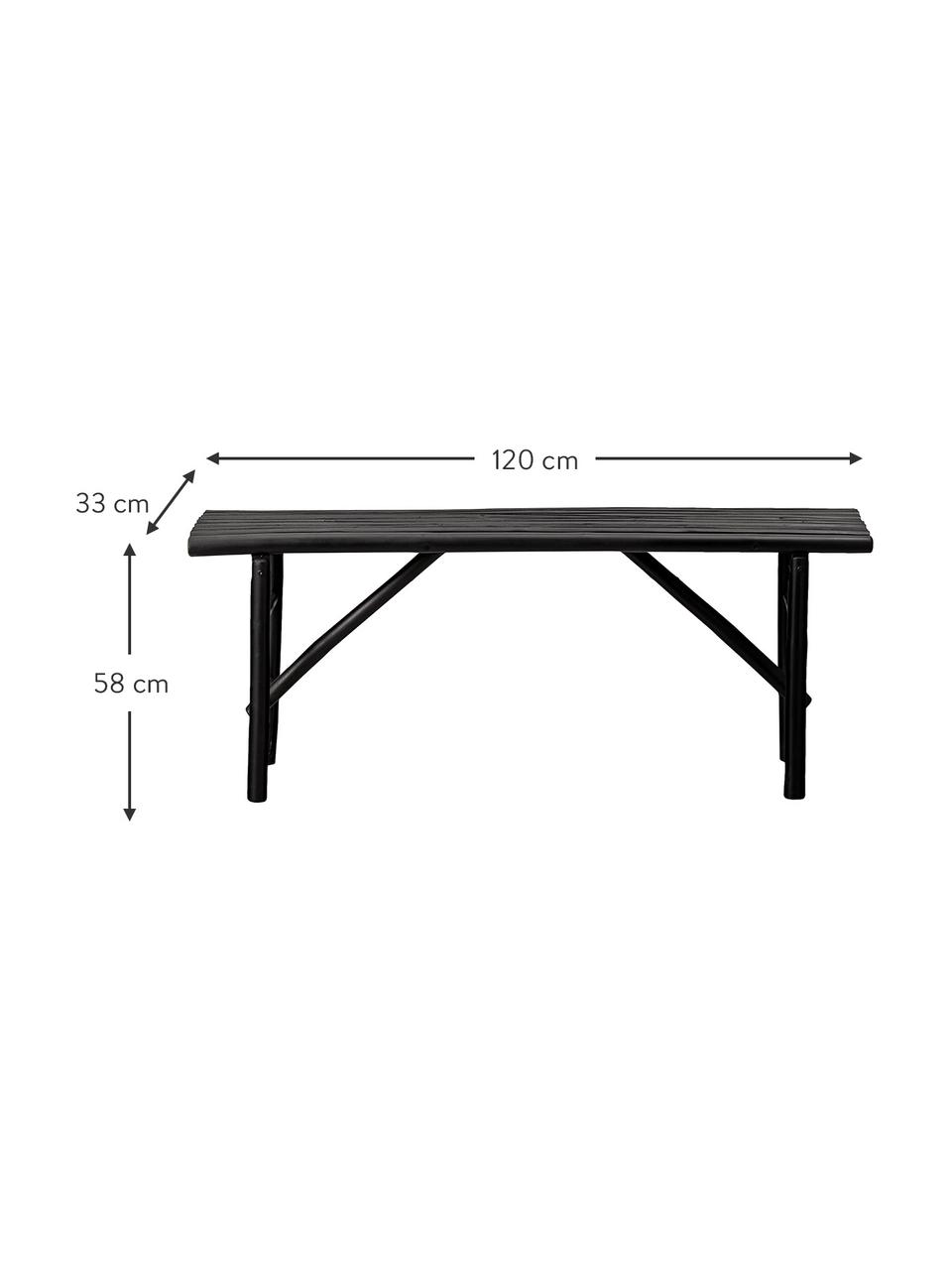 Tuinbbank Mandisa van bamboe, Gelakt bamboehout, Zwart, B 120 x H 58 cm