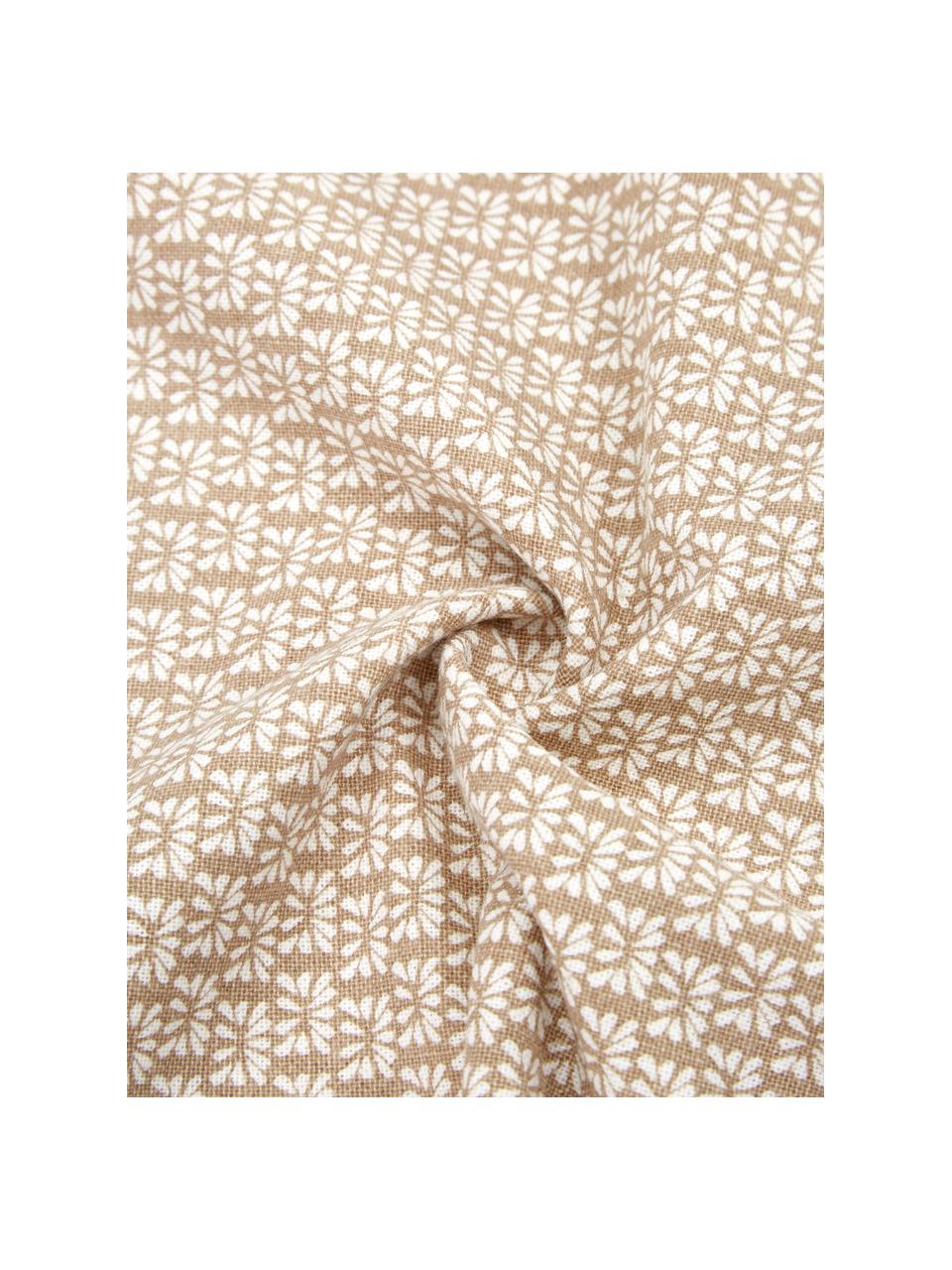 Housse de coussin 45x45 en coton Cousin, 3 élém., 100 % coton, Beige & blanc, imprimé, larg. 45 x long. 45 cm