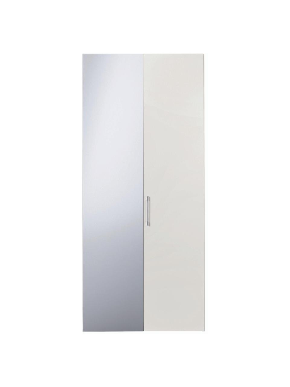 Zwaaideurkast Madison 2-deurs met spiegeldeur, incl. montageservice, Frame: panelen op houtbasis, gel, Wit, met spiegeldeur, B 102 x H 230 cm