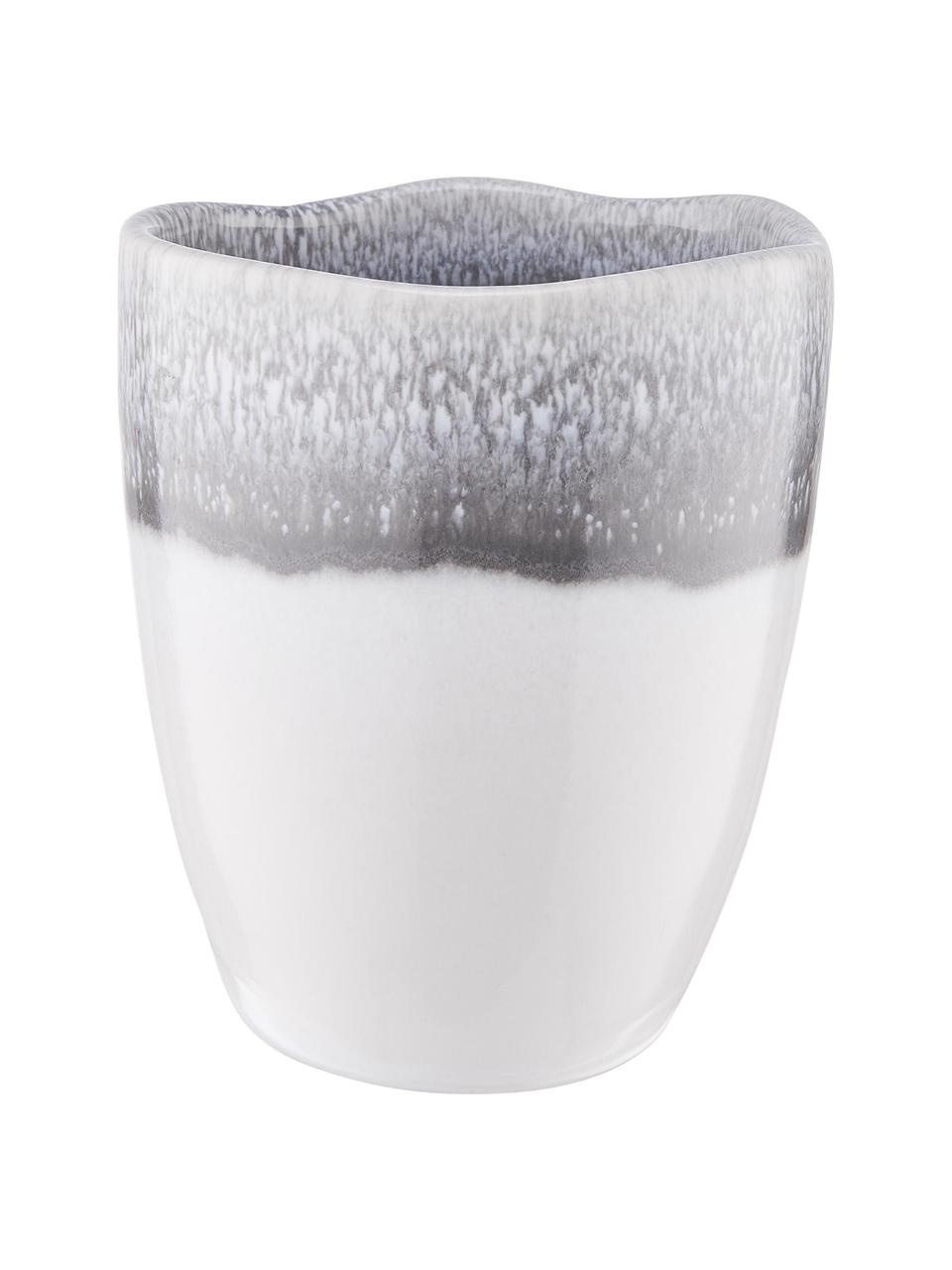 Tazza senza manico fatto a mano con sfumatura Atlantis 4 pz, Gres, Grigio, bianco, Ø 9 x Alt. 11 cm, 300 ml