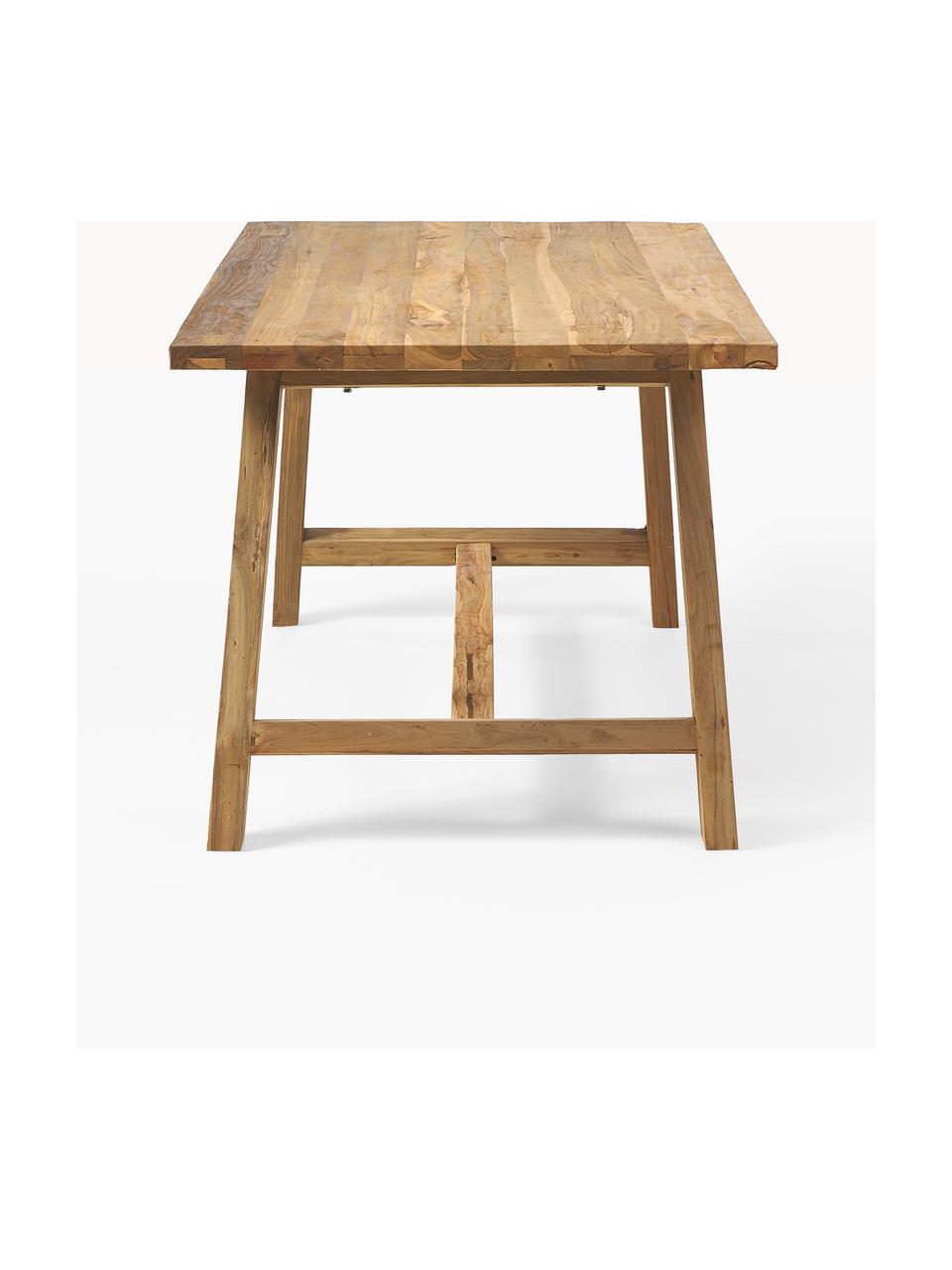 Jedálenský stôl z tíkového dreva Lawas, Recyklované tíkové drevo, prírodné
Tento produkt je vyrobený z trvalo udržateľného dreva s certifikátom FSC®., Tíkové drevo, Š 180 x H 90 cm