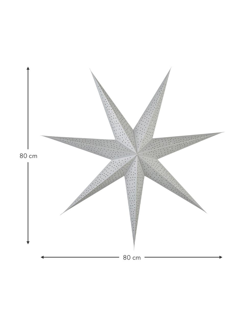 Ručne vyrobená papierová hviezda Icilinia, Papier, Strieborná, Š 80 x V 80 cm