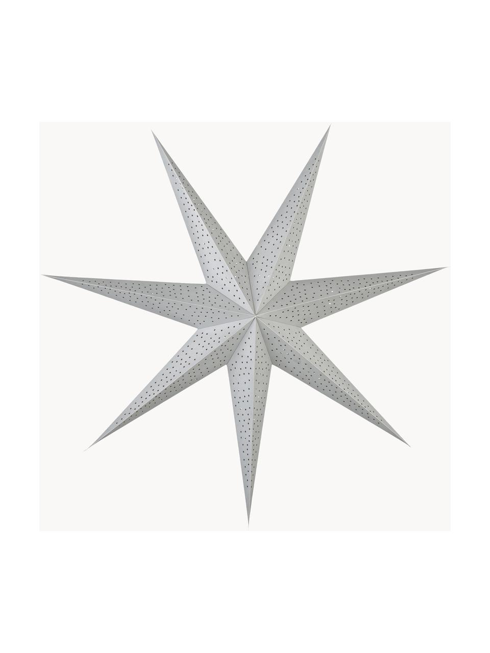 Handgefertigter Papier-Stern Icilinia, Papier, Silberfarben, B 80 x H 80 cm