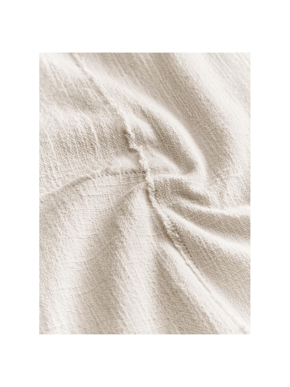Federa arredo in cotone con cuciture decorative Terre, 80% cotone, 20% lino, Beige, Larg. 45 x Lung. 45 cm