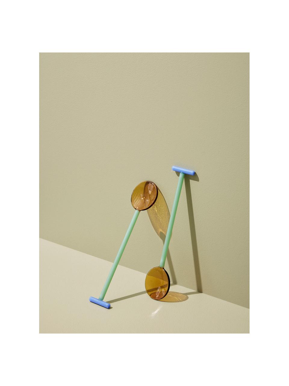Sztućce sałatkowe ze szkła Crave, Szkło, Pomarańczowy, jasny zielony, niebieski, D 28 cm