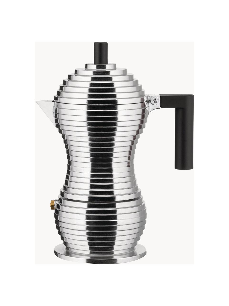 Espresso kávovar na jeden šálek Pulcina, Lesklá stříbrná, Š 13 cm, V 17 cm, na jeden šálke