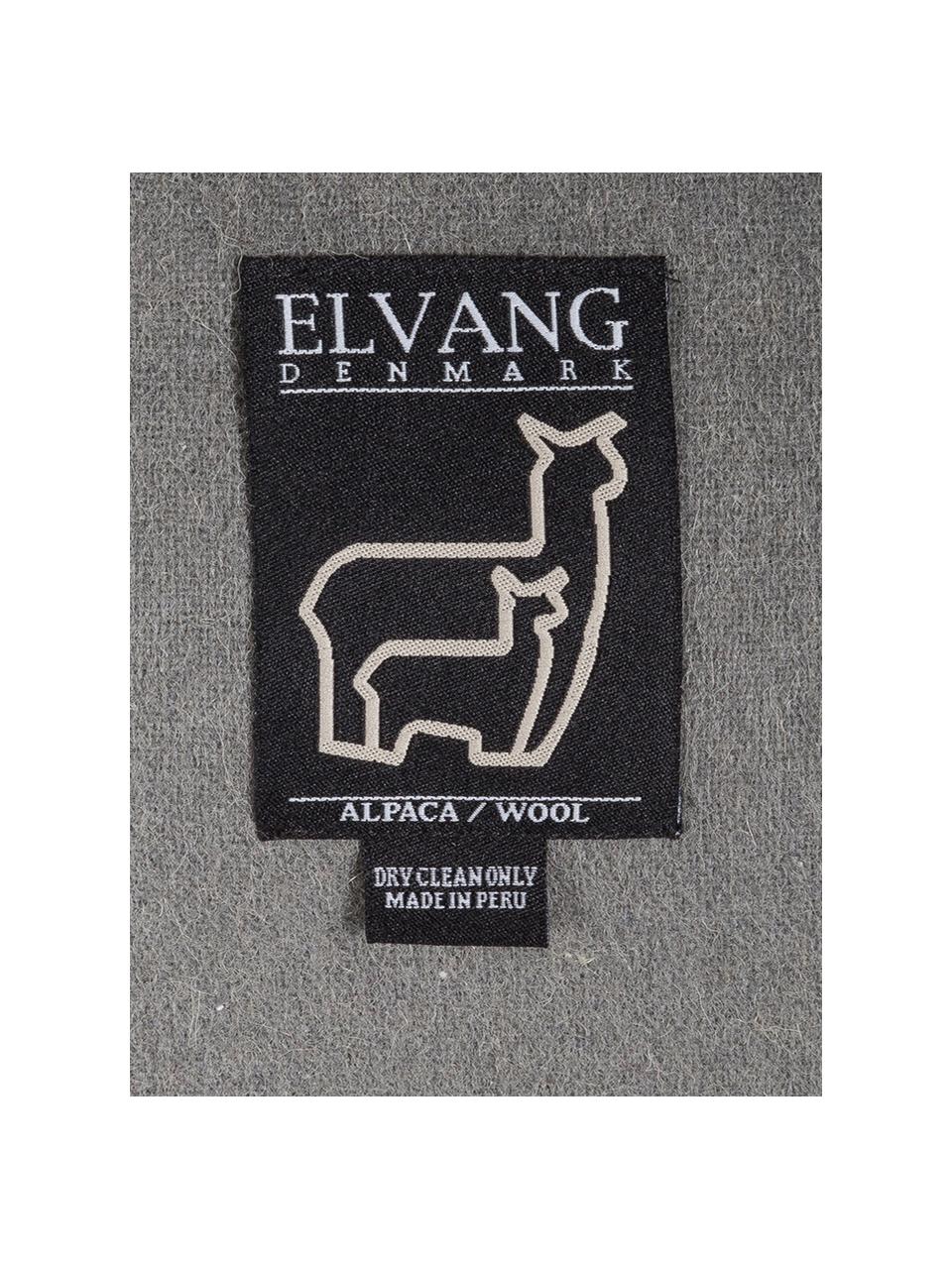 Geruite alpacawollen plaid Manhattan, Geel, grijs, B 130 x L 200 cm