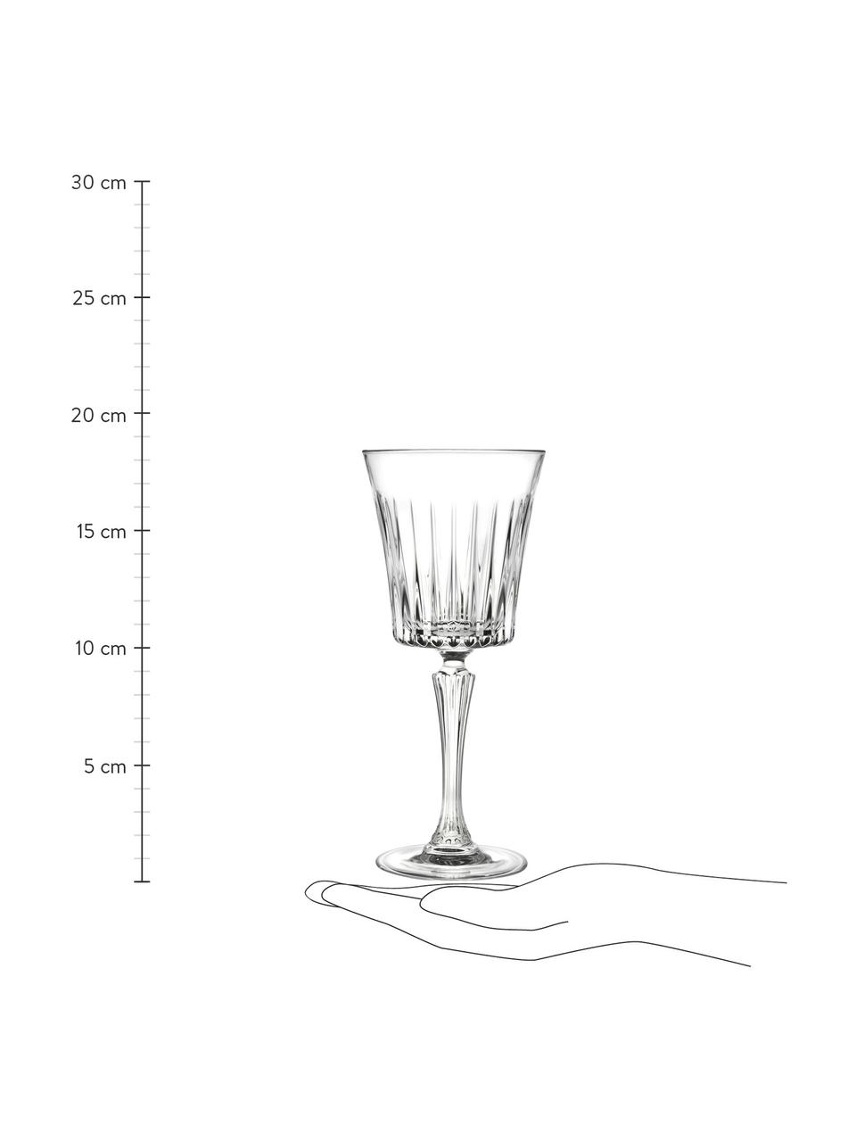 Kieliszek do białego wina ze szkła kryształowego Timeless, 6 szt., Szkło kryształowe Luxion, Transparentny, Ø 8 x W 20 cm, 220 ml