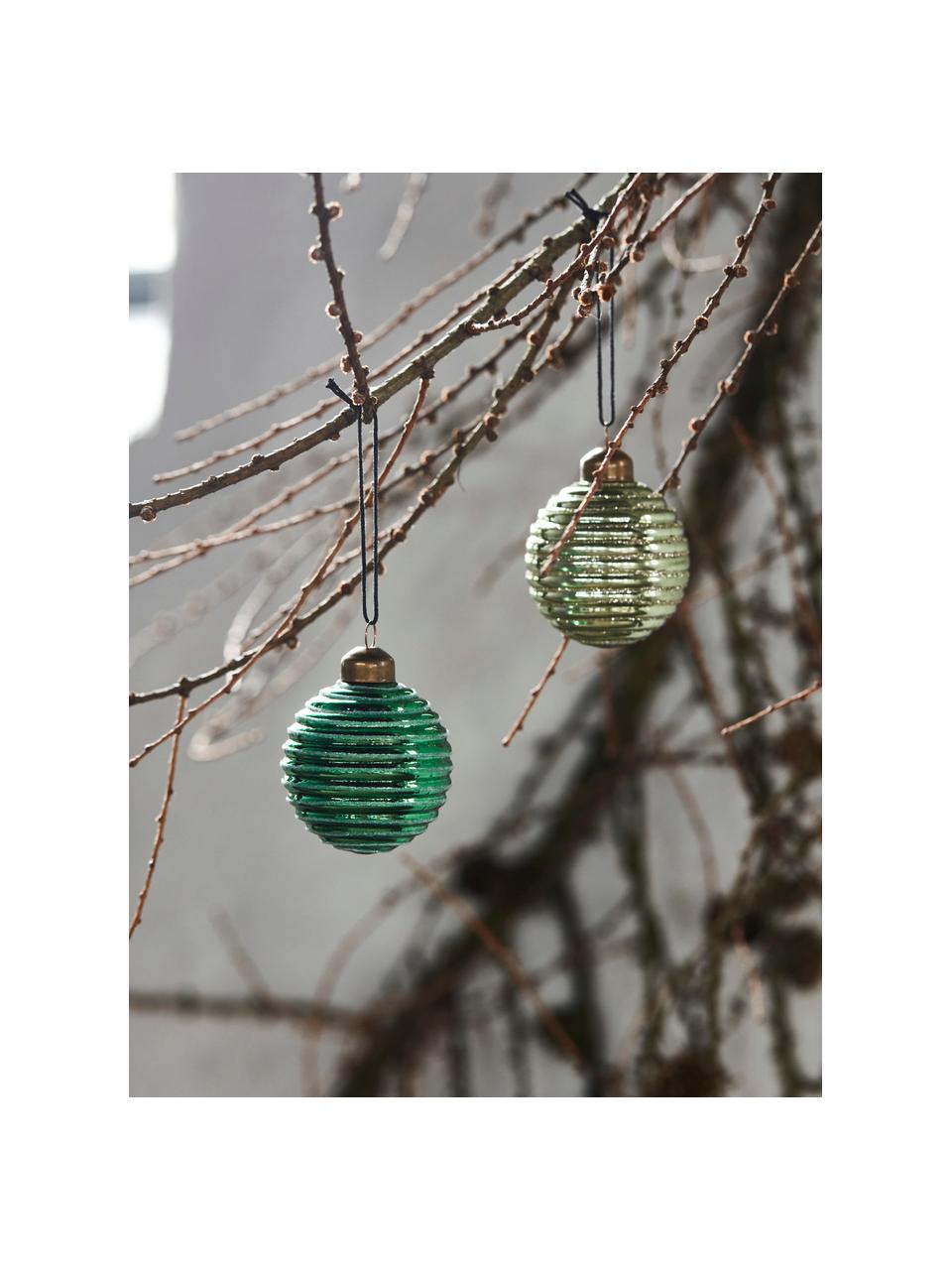 Boules de Noël Lolli, 6 élém., Vert, vert clair, Ø 6 x haut. 7 cm