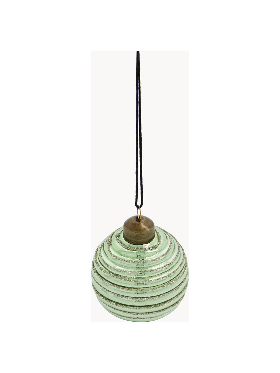 Kerstballen Lolli, set van 6, Groen, lichtgroen, Ø 6 x H 7 cm