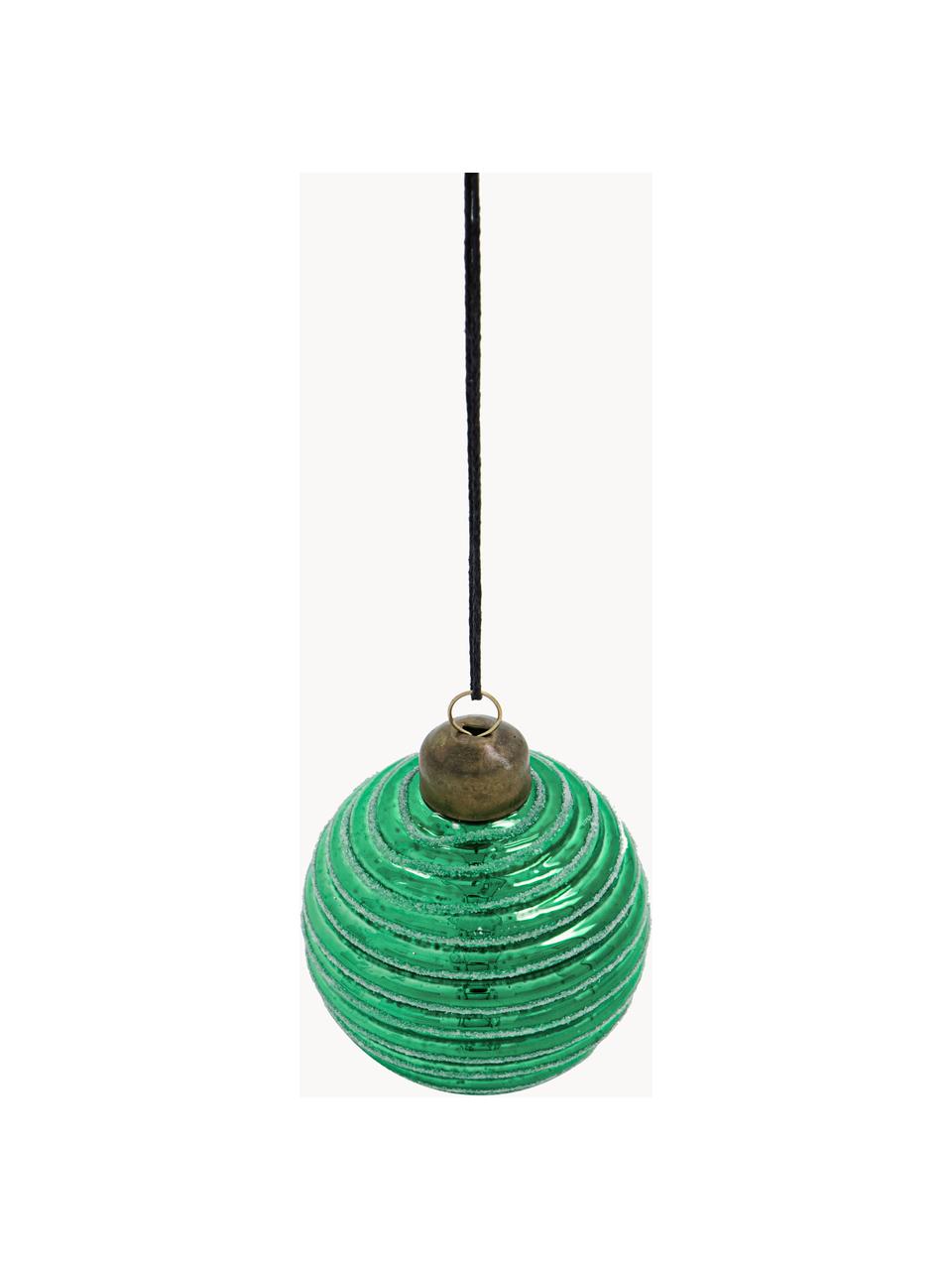 Kerstballen Lolli, set van 6, Groen, lichtgroen, Ø 6 x H 7 cm