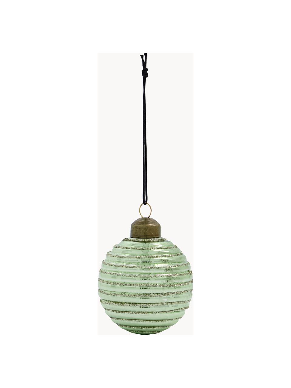 Kerstballen Lolli, set van 6, Groen, lichtgroen, Ø 6 x H 7 cm