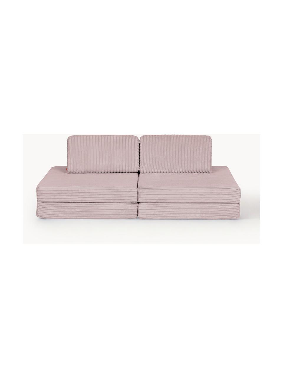 Modulares Kinder-Spielsofa Mila aus Cord, handgefertigt, Bezug: Cord (100 % Polyester) De, Cord Hellrosa, B 130 x T 65 cm