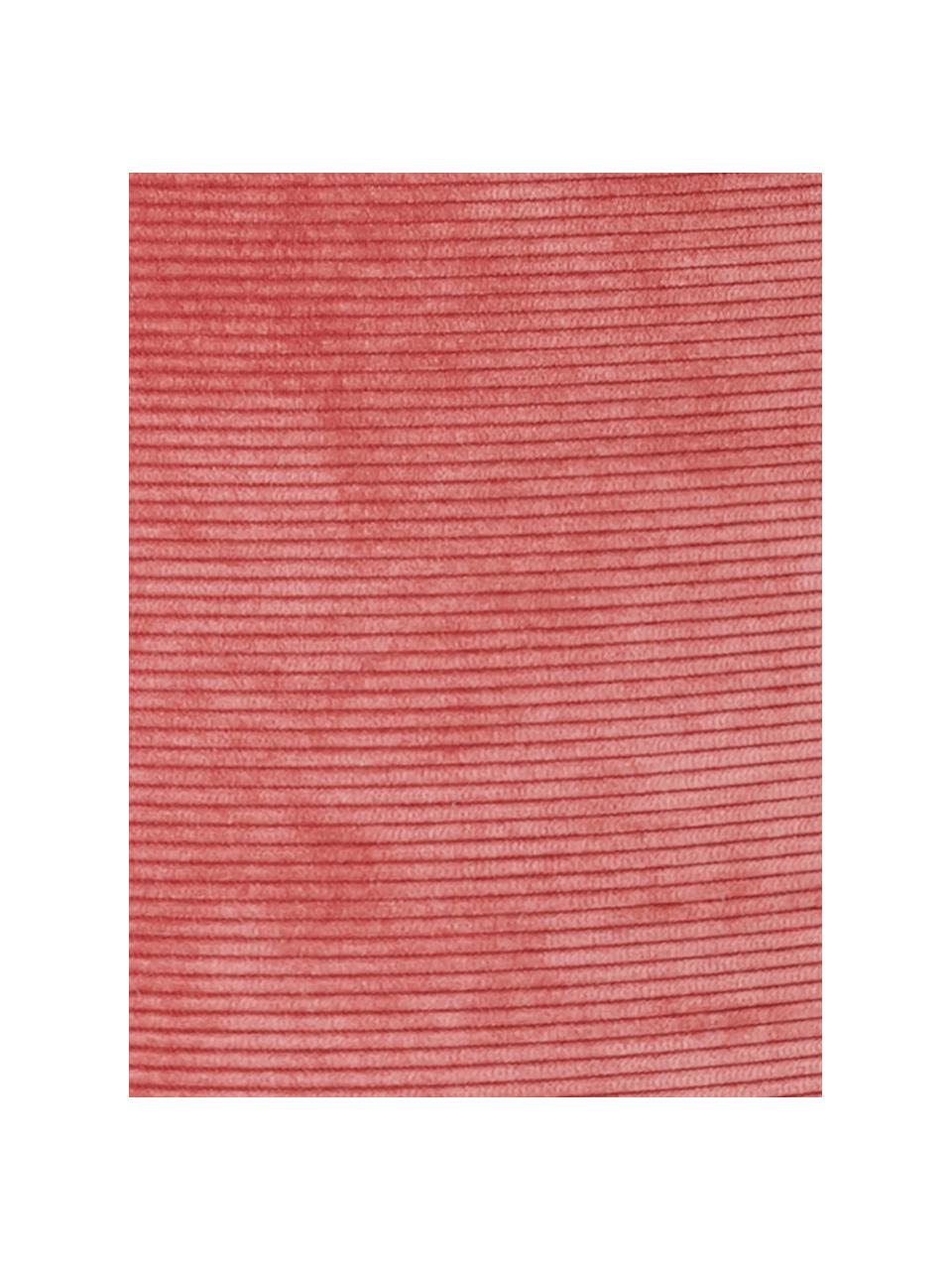 Corduroy poef Cordone, Bekleding: corduroy (96% polyester, , Roze, Ø 50 x H 30 cm