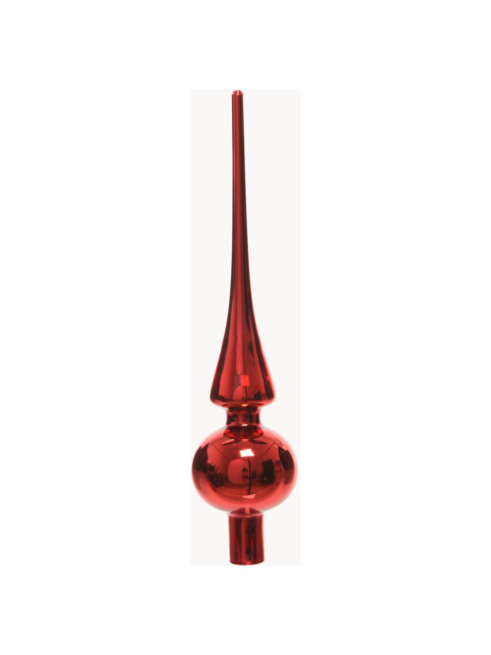 Ozdoba na czubek choinki Brilliance, Szkło, Czerwony, błyszczący, Ø 6 x W 26 cm