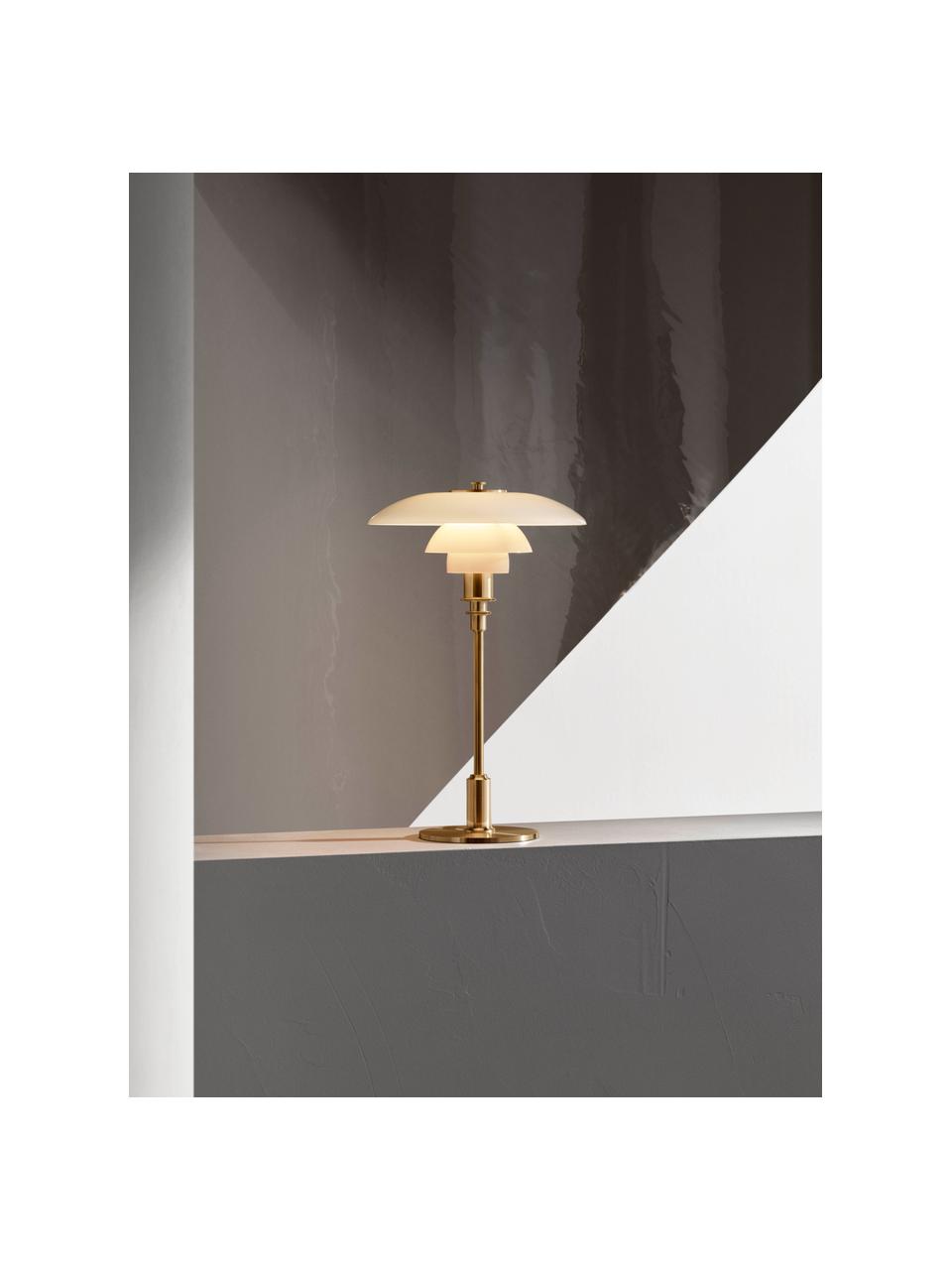 Grand lampe à poser soufflé bouche PH 3/2, Doré, blanc, Ø 29 x haut. 47 cm