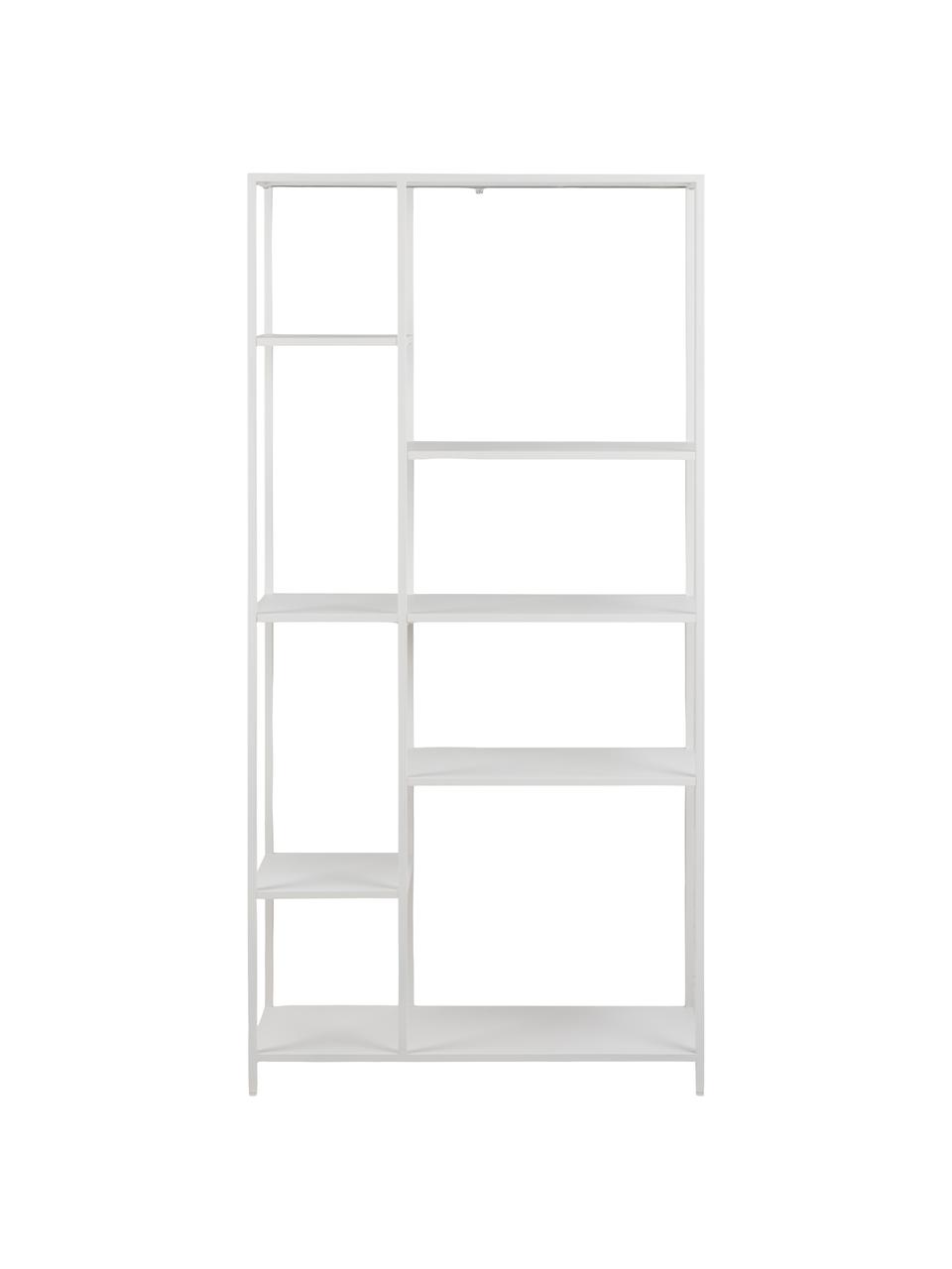 Libreria alta in metallo bianco Neptun, Metallo verniciato a polvere, Bianco, Larg. 80 x Alt. 164 cm
