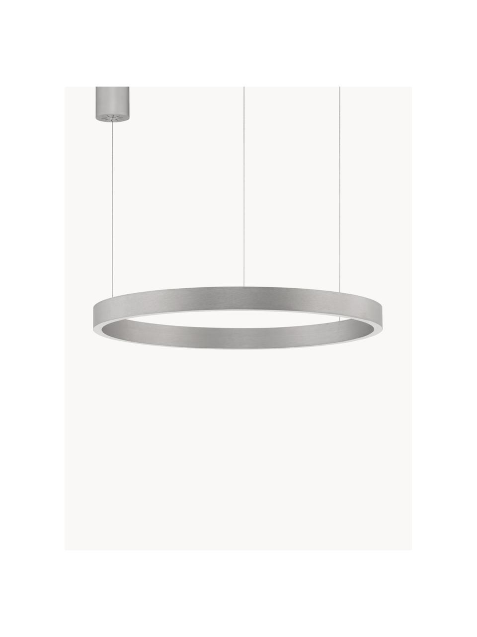 Lampa wisząca LED z funkcją przyciemniania Elowen, różne rozmiary, Odcienie srebrnego, Ø 80 x 5 cm