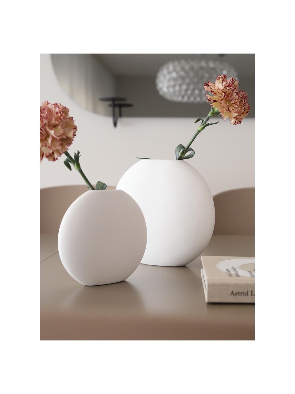 Ręcznie wykonany wazon z ceramiki Pastille, Ceramika, Biały, S 20 x W 19 cm