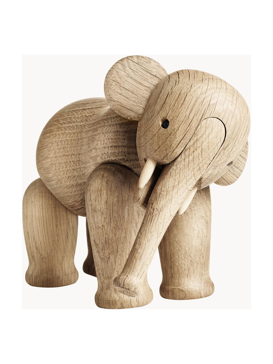Handgefertigtes Deko-Objekt Elephant aus Eichenholz, Eichenholz, lackiert, Eichenholz, B 17 x H 13 cm