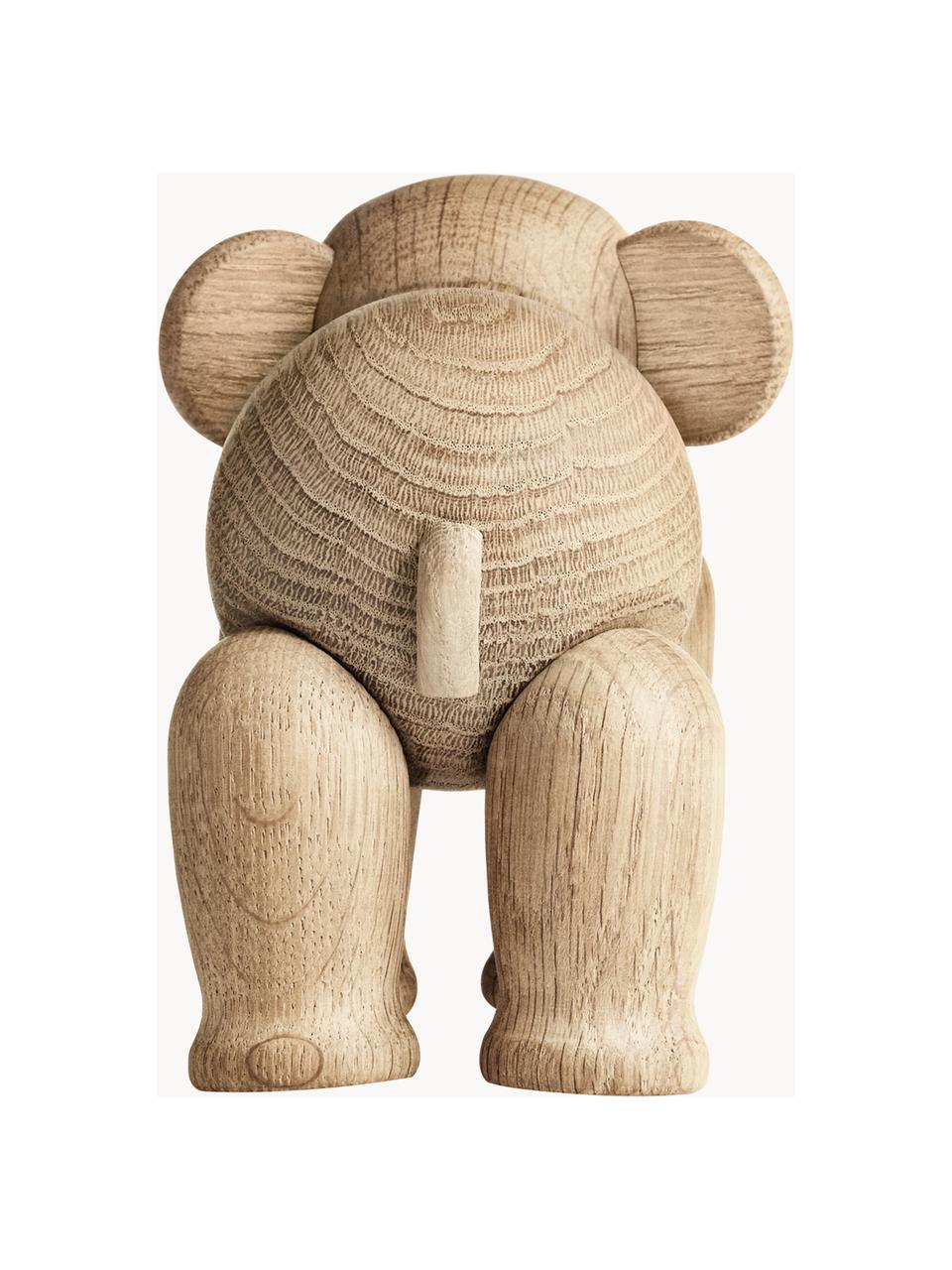 Figura decorativa Elefant, Madera de roble, Marrón claro, An 17 x Al 12 cm