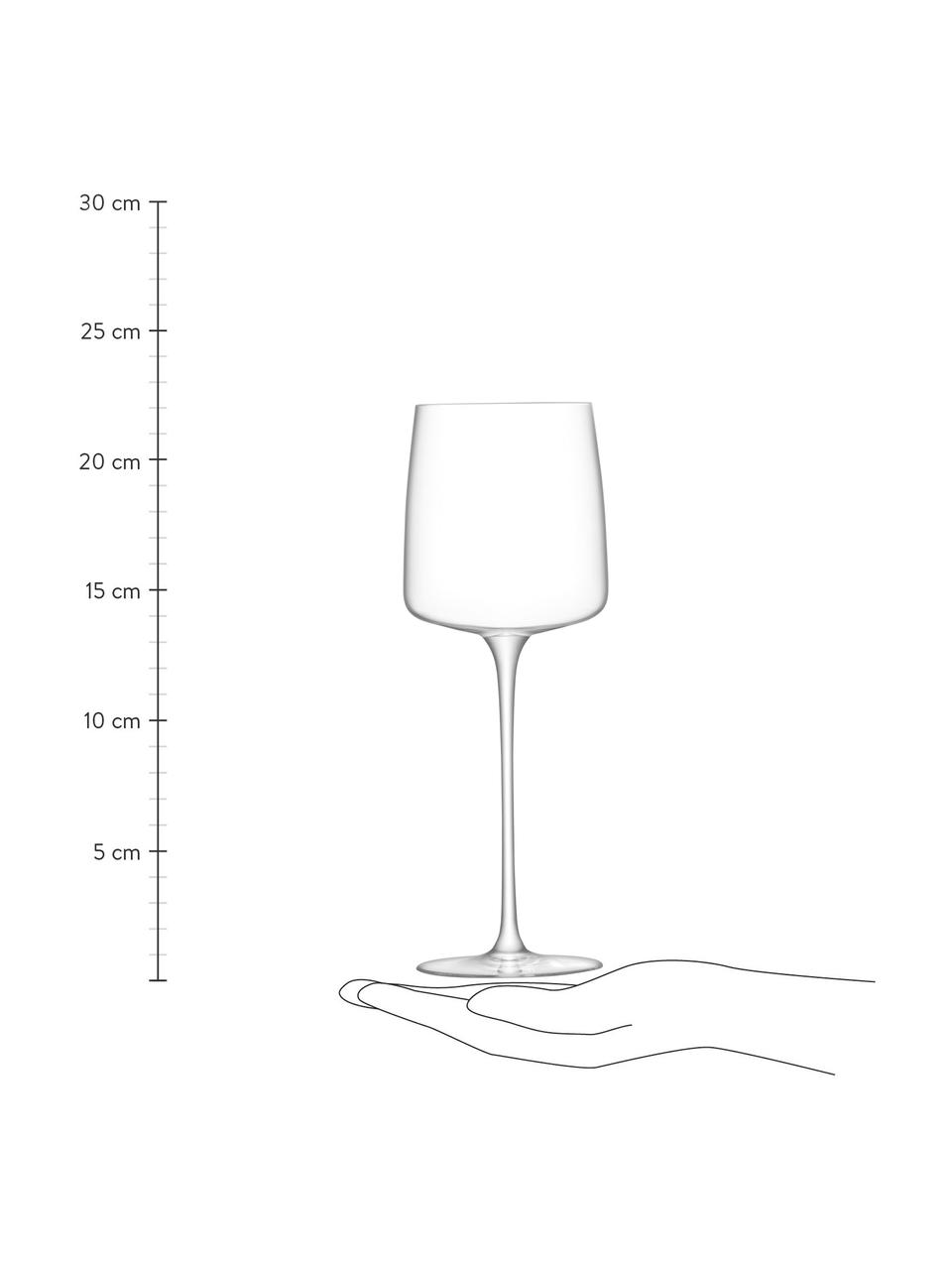 Witte wijnglazen Metropolitan, 4 stuks, Glas, Transparant, Ø 8 x H 22 cm, 350 ml