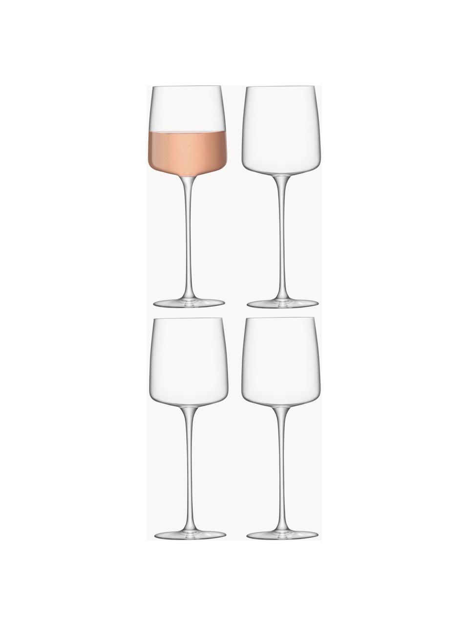 Copas de vino blanco Metropolitan, 4 uds., Vidrio, Transparente, Ø 8 x Al 22 cm, 350 ml