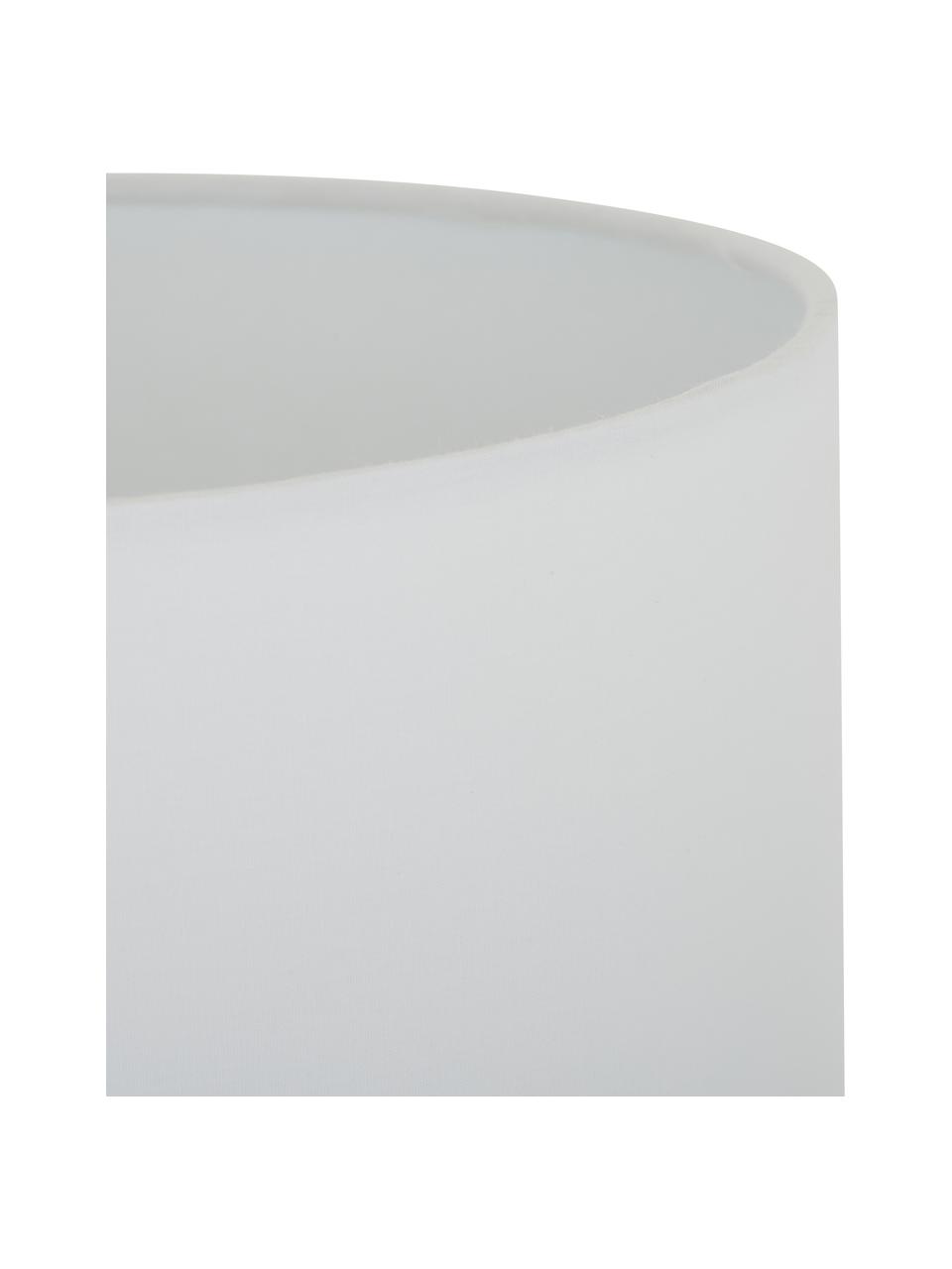 Lampada da tavolo in ceramica Nia, Paralume: tessuto, Base della lampada: ceramica, metallo nichela, Paralume: bianco Base della lampada: marrone, nichel, Ø 26 x Alt. 43 cm