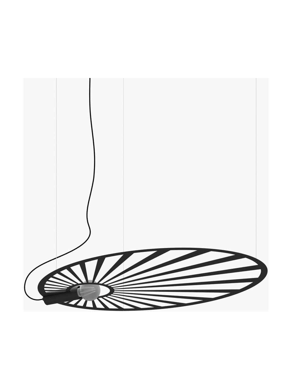 Ręcznie wykonana lampa wisząca Emi, Czarny, S 110 x G 80 cm