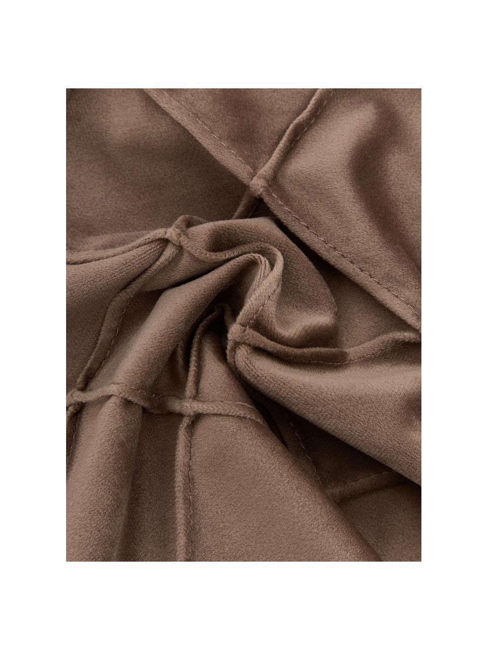 Sametový povlak na polštář se strukturovaným vzorem Luka, Samet (100 % polyester), Hnědá, Š 40 cm, D 40 cm