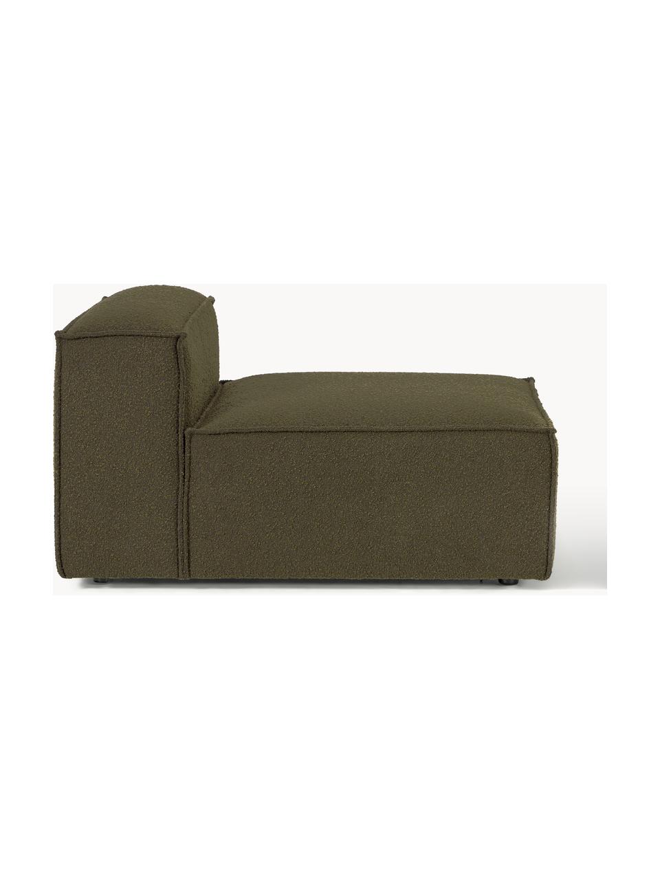 Module central en bouclette Lennon, Bouclette vert olive, larg. 89 x prof. 119 cm