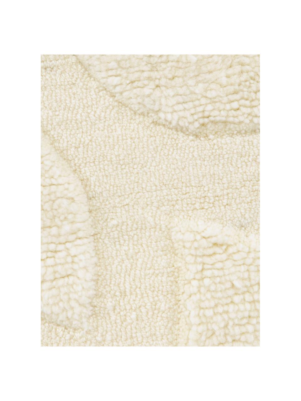 Tappeto in lana tessuto a mano con struttura in rilievo Clio, Retro: 100% cotone Nel caso dei , Beige, Larg. 80 x Lung. 150 cm (taglia XS)