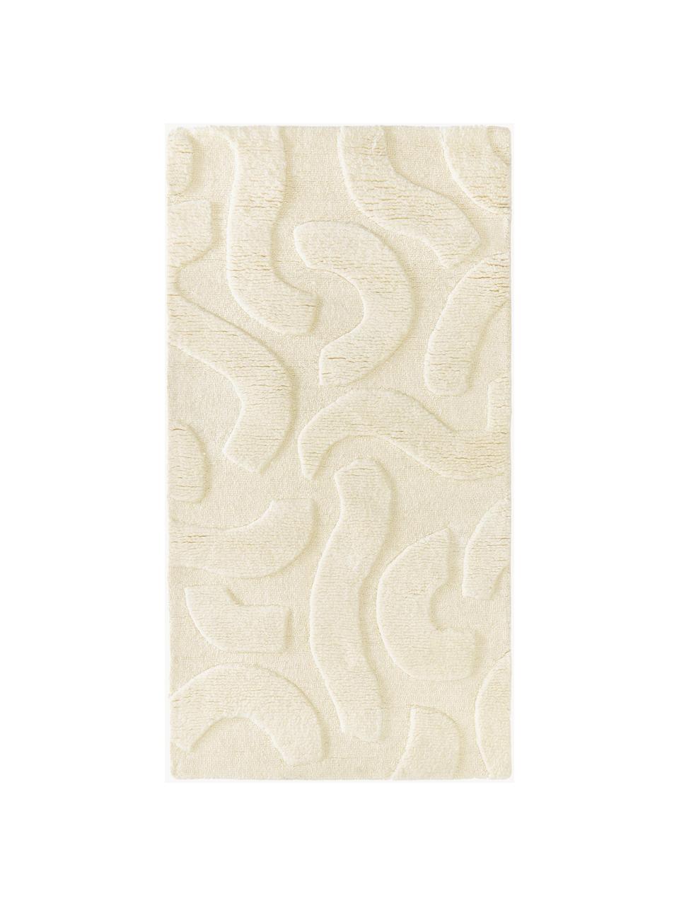 Tapis en laine tissé à la main Clio, Blanc crème, larg. 160 x long. 230 cm (taille M)