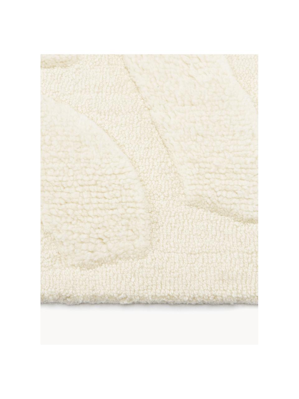 Tapis en laine tissé à la main Clio, Blanc crème, larg. 160 x long. 230 cm (taille M)