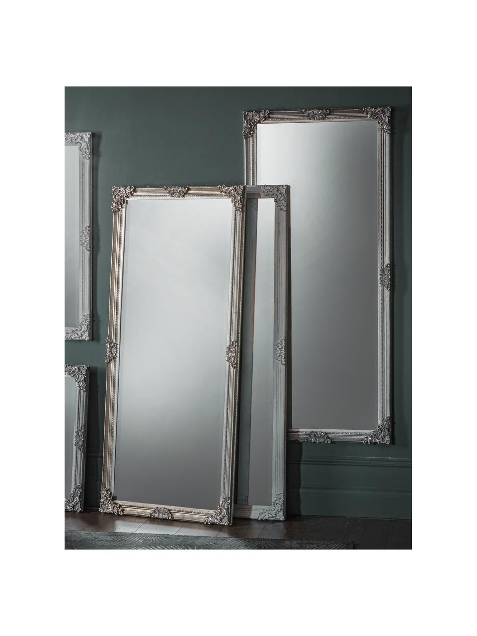 Rechthoekige leunende spiegel Fiennes met houten lijst, Lijst: gelakt hout, Wit, 70 x 160 cm