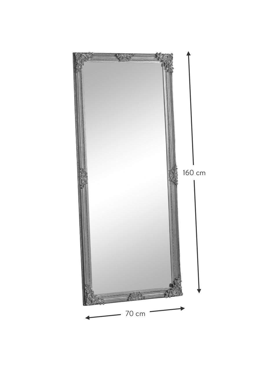 Espejo de pie Fiennes, con marco de madera, Espejo: cristal, Blanco, An 70 x Al 160 cm