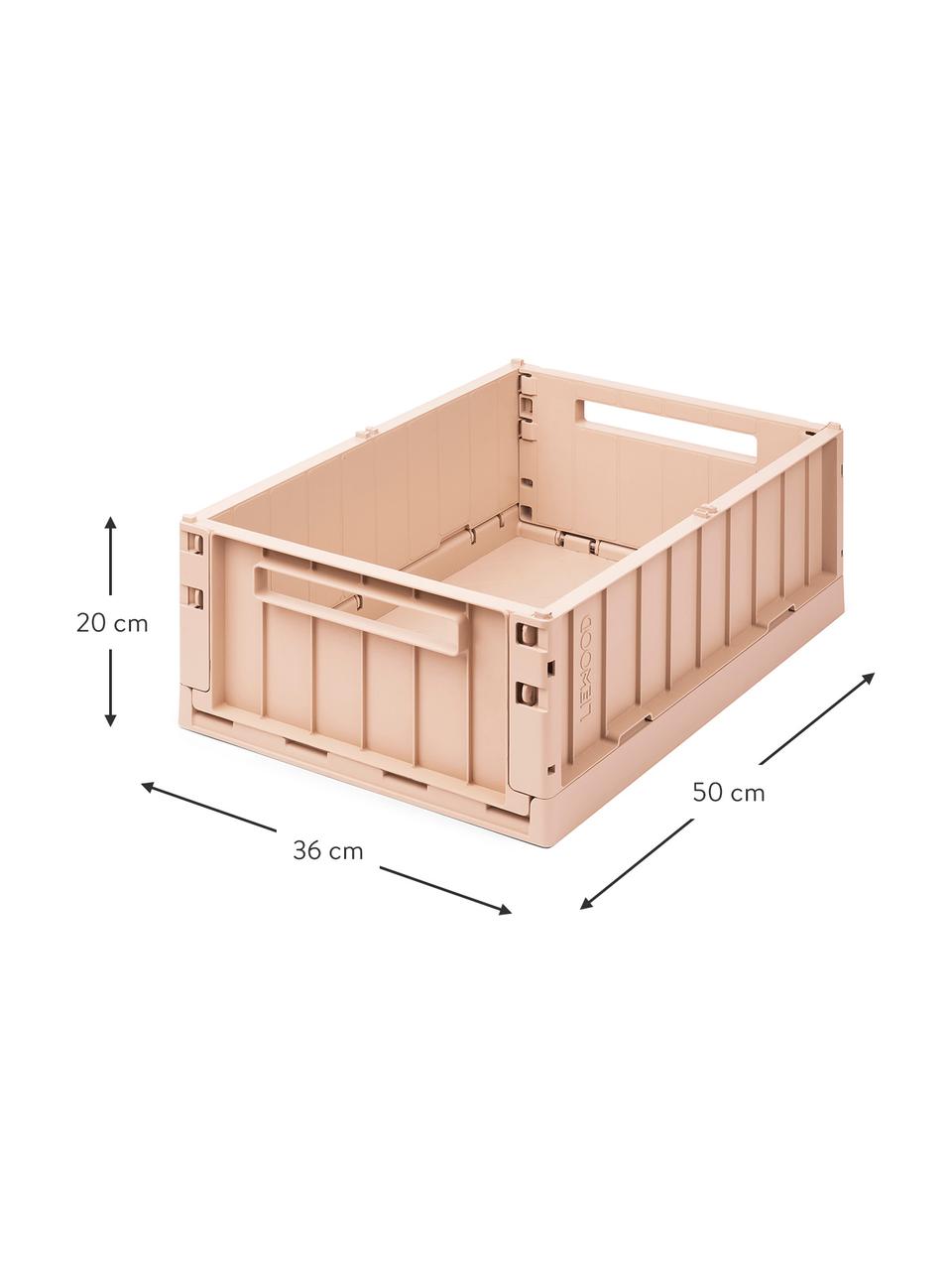 Caja plegable apilable de plástico reciclado Weston, grande, Plástico reciclado, Rosa, An 50 x Al 20 cm