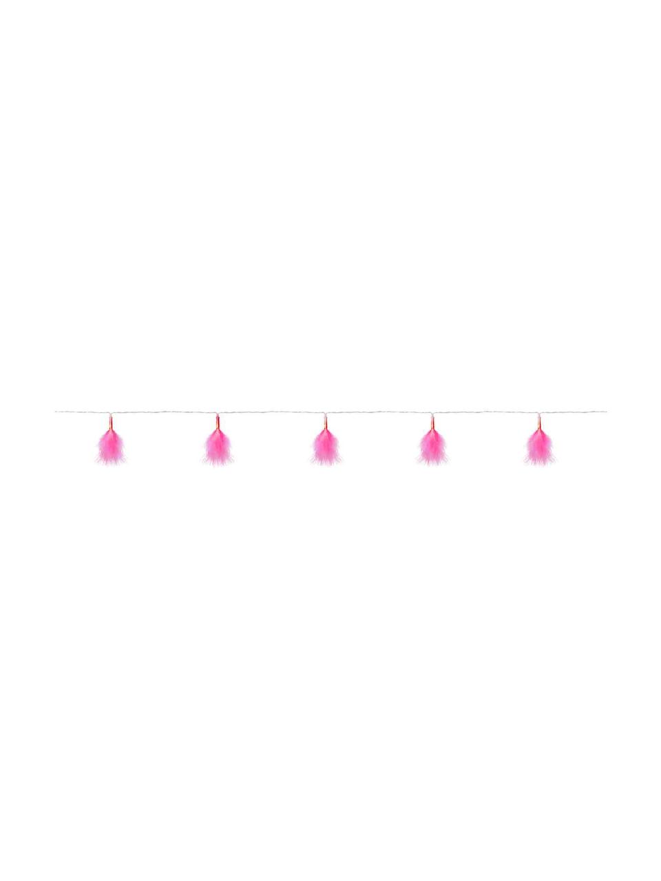 Girlanda świetlna LED Dun, Tworzywo sztuczne, poliester, Blady różowy, transparentny, D 270 cm