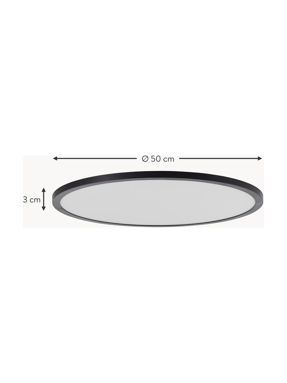 Dimbare LED paneel Tuco met kleurverandering en afstandsbediening, Lampenkap: kunststof, Diffuser: kunststof, Zwart, Ø 50 x H 3 cm
