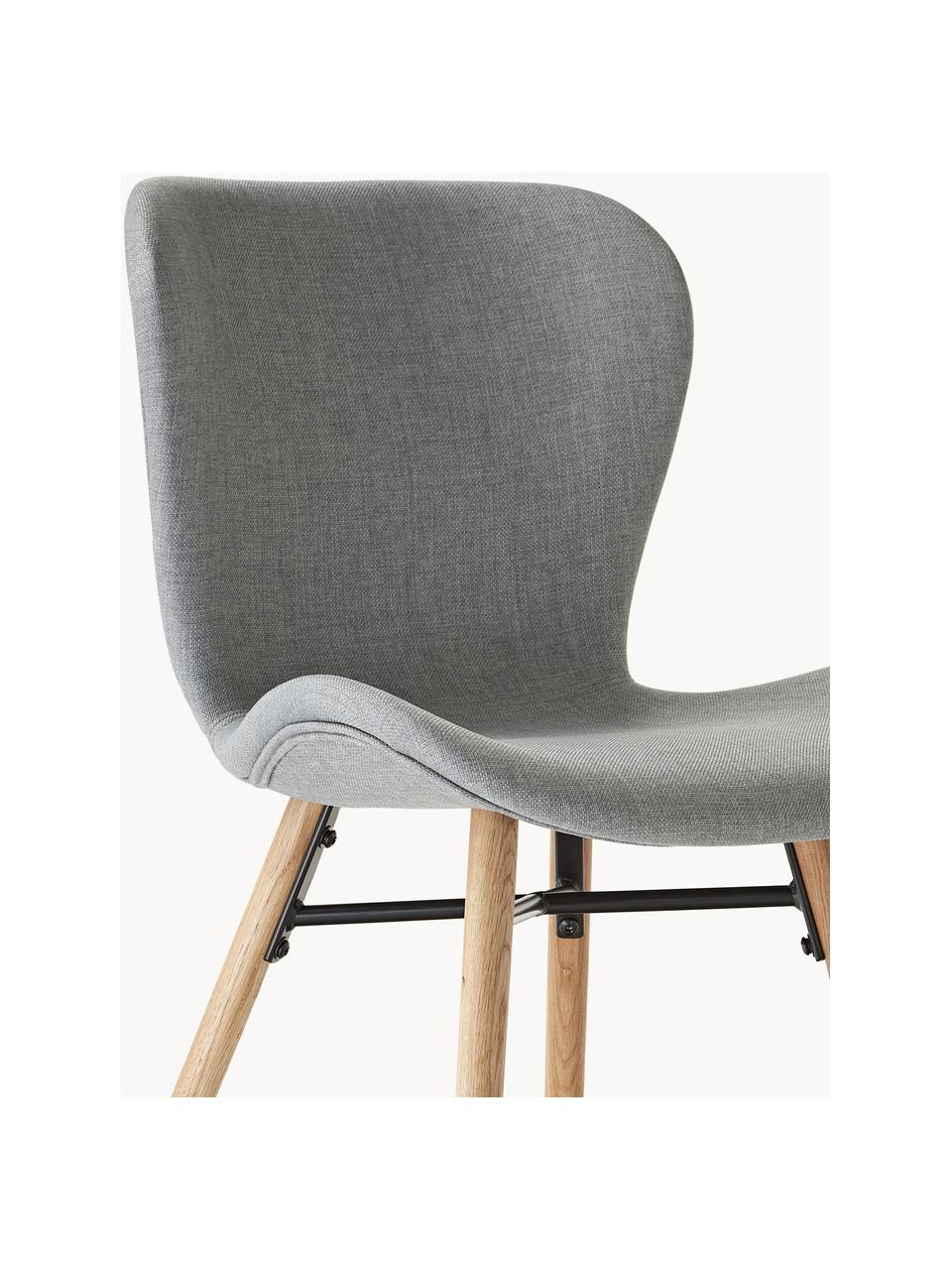 Chaises rembourrées Batilda, 2 pièces, Tissu gris, larg. 47 x prof. 53 cm