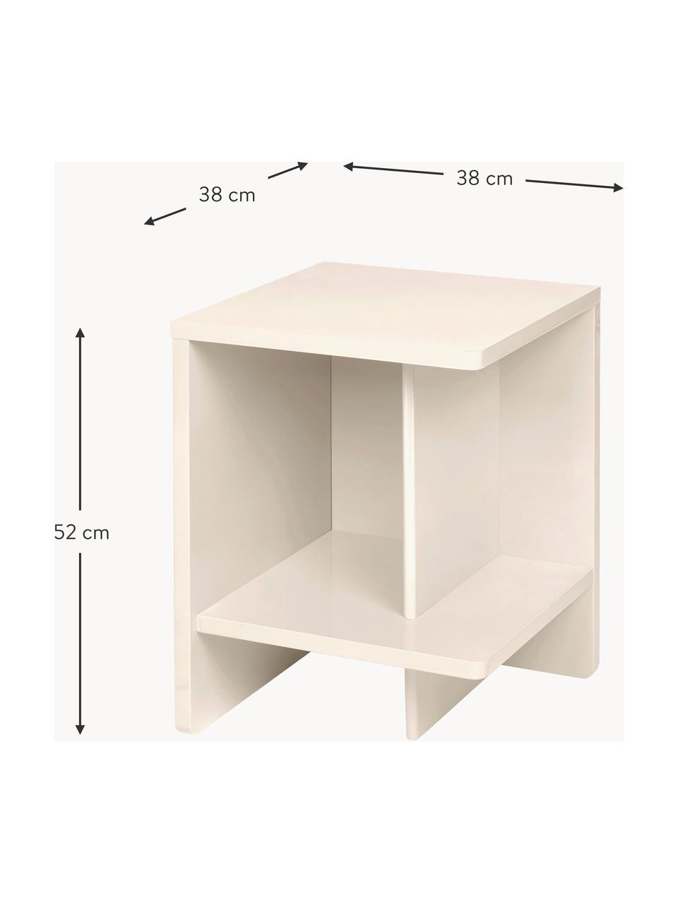 Nachttisch Tenna, Mitteldichte Holzfaserplatte (MDF), lackiert, Off White, links offen, B 38 x H 52 cm